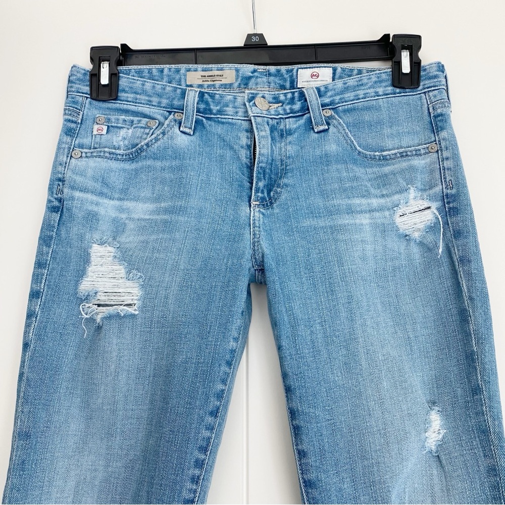 AG Adriano Goldschmied Ankle Stilt Cigarette Distressed Skinny Frayed Hem 27R
